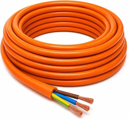 20 METRE 3x2,5 mm² TTR Kablo, Turuncu Seyyar Elektrik Kablosu Topraklı 3 Damarlı