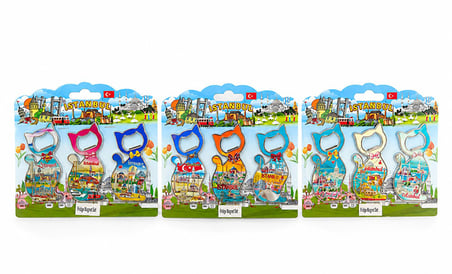 İstanbul Temalı Metal Buzdolapı Süsü Magnet 3'Lü Set