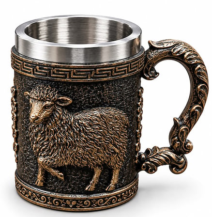 Figürlü 3 D Kabartmalı Paslanmaz Çelik Kupa Bardak