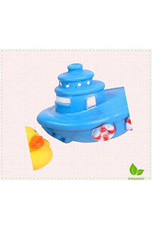 1 Adet Sevimli Gemi ve Ördek Vinil Banyo Oyuncakları Kız Erkek Cocuk Oyuncak Egitici Montessori Oyu