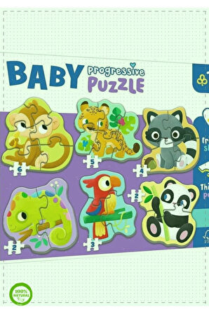PUZZLE-44005 Egzotik Hayvanlar BabyPuzzle Kız Erkek Cocuk Oyuncak Egitici Montessori Oyuncaklar