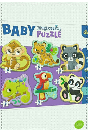PUZZLE-44005 Egzotik Hayvanlar BabyPuzzle Kız Erkek Cocuk Oyuncak Egitici Montessori Oyuncaklar