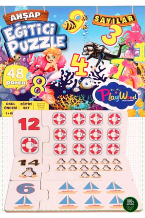 1 Adet Playwood Ahşap Eğitici Puzzle Sayılar Erkek Cocuk Montessori Geliştiren Egitici Oyuncaklar