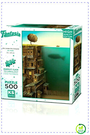 1 Adet Yer Altında Yaşam 500 Parça Puzzle -KS Puzzle Kız Erkek Cocuk Oyuncak Egitici Montessori Oyu