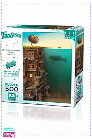 1 Adet Yer Altında Yaşam 500 Parça Puzzle -KS Puzzle Kız Erkek Cocuk Oyuncak Egitici Montessori Oyu