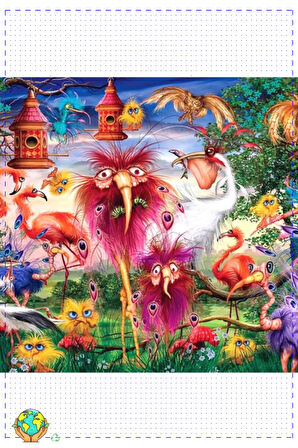 1 Adet KS Ugly Birds 1000 Parça Puzzle Kız Oyuncakları Erkek Cocuk Egitici Montessori Oyuncak