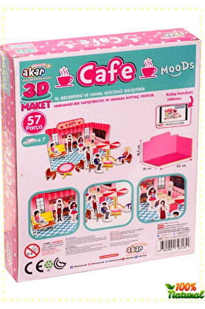 1 Adet Cafe Maket 3 Boyutlu Puzzle Kız Erkek Oyuncakları Cocuk Egitici Montessori Oyuncaklar