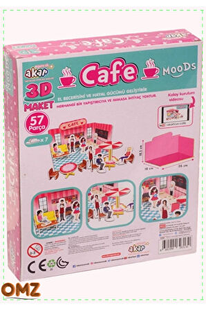 1 Adet Cafe Maket 3 Boyutlu Puzzle Kız Erkek Oyuncakları Cocuk Egitici Montessori Oyuncaklar