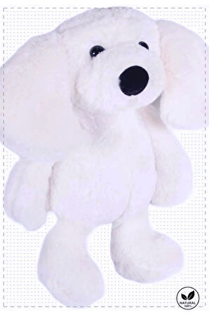 1 Adet Uyku Arkadaşı Köpek Peluş Beyaz 34cm Kız Erkek Cocuk Egitici Montessori Oyuncaklar