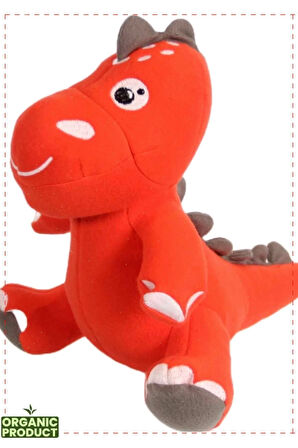 Dino Peluş Oyuncak Turuncu 25 cm Kız Erkek Cocuk Egitici Montessori Oyuncaklar Saglıklı Ürün