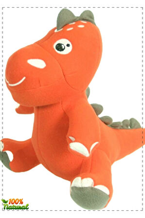 Dino Peluş Oyuncak Turuncu 25 cm Kız Erkek Cocuk Egitici Montessori Oyuncaklar Saglıklı Ürün