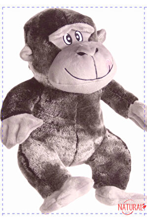 1 Adet Uyku Arkadaşı Goril Peluş Gri 34 cm Kız Erkek Cocuk Egitici Montessori Oyuncaklar Naturel