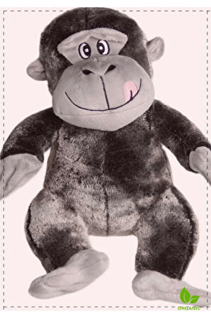 1 Adet Uyku Arkadaşı Goril Peluş Gri 34 cm Kız Erkek Cocuk Egitici Montessori Oyuncaklar Naturel
