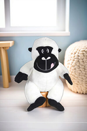 Uyku Arkadaşı Goril Peluş Oyuncak Beyaz 34 Cm Kız Erkek Cocuk Egitici Montessori Oyuncaklar