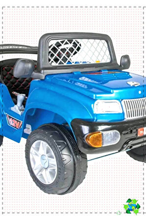 1 Adet Panter 12 V Uzaktan Kumandalı Akülü Araba Metalik Mavi Kız Erkek Cocuk Oyuncak Egitici