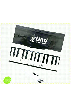 1 Adet Lino 32 Tuşlu Bez Çantalı Melodika Siyah Kız Oyuncakları Erkek Cocuk Egitici Montessori Oyu