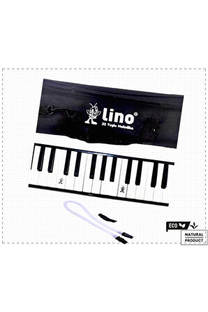 1 Adet Lino 32 Tuşlu Bez Çantalı Melodika Siyah Kız Oyuncakları Erkek Cocuk Egitici Montessori Oyu