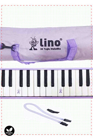 1 Adet Lino 32 Tuşlu Bez Çantalı Melodika Pastel Mor Kız Cocuk Erkek Cocuk Oyuncaklar Egitici