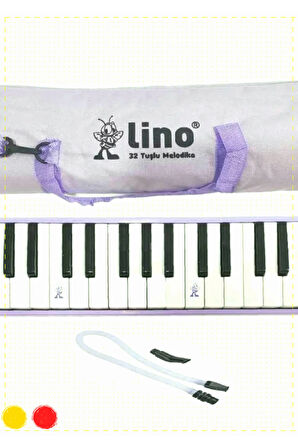 1 Adet Lino 32 Tuşlu Bez Çantalı Melodika Pastel Mor Kız Cocuk Erkek Cocuk Oyuncaklar Egitici
