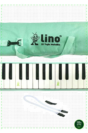 1 Adet 32 Tuşlu Bez Çantalı Melodika Pastel Yeşil Kız Erkek Cocuk Oyuncak Egitici Oyuncaklar