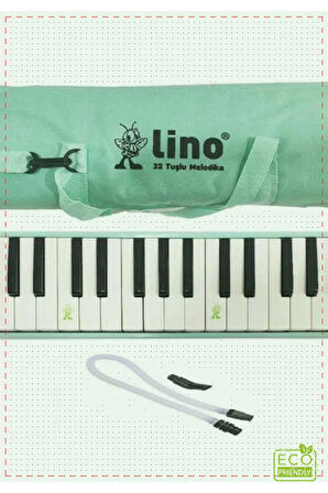 1 Adet 32 Tuşlu Bez Çantalı Melodika Pastel Yeşil Kız Erkek Cocuk Oyuncak Egitici Oyuncaklar