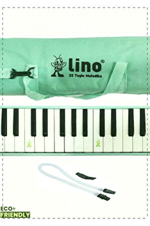 1 Adet 32 Tuşlu Bez Çantalı Melodika Pastel Yeşil Kız Erkek Cocuk Oyuncak Egitici Oyuncaklar