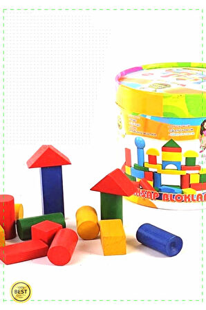 1 Adet Woodoy 60 Parça Kovalı Büyük Bloklar Kız Oyuncakları Erkek Cocuk Egitici Montessori Oyuncak