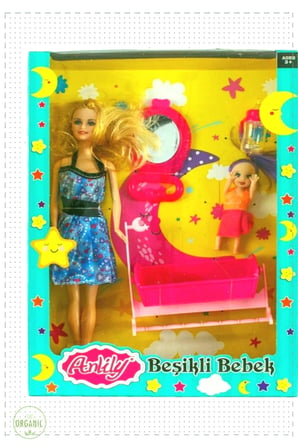 1 Adet Anlily Kutulu Beşikli Bebek Kız Cocuk Erkek Cocuk Montessori Oyuncaklar Egitici