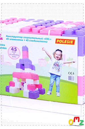 PolesieYapıBloklarıXXL45+45Parça68071 Kız Oyuncakları Erkek Cocuk Egitici Montessori Oyuncak