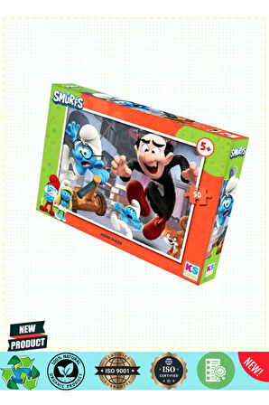 Ks Games Şirinler 50 Parça Puzzle Kız Erkek Çocuk Oyuncakları Eğitici Oyuncaklar