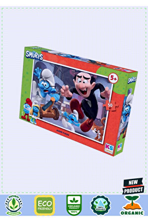 Ks Games Şirinler 50 Parça Puzzle Kız Erkek Çocuk Oyuncakları Eğitici Oyuncaklar