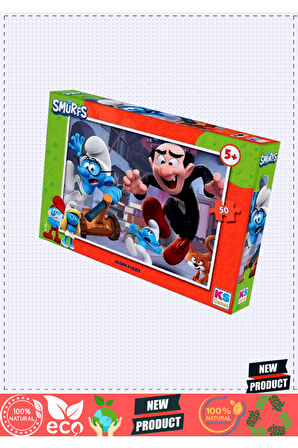 Ks Games Şirinler 50 Parça Puzzle Kız Erkek Çocuk Oyuncakları Eğitici Oyuncaklar