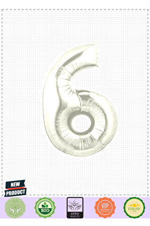 Şekilli Supershape Silver Rakam Folyo Balon 6 Numara Kız Erkek Çocuk Oyuncakları Eğitici Oyun