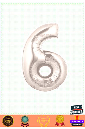 Şekilli Supershape Silver Rakam Folyo Balon 6 Numara Kız Erkek Çocuk Oyuncakları Eğitici Oyun