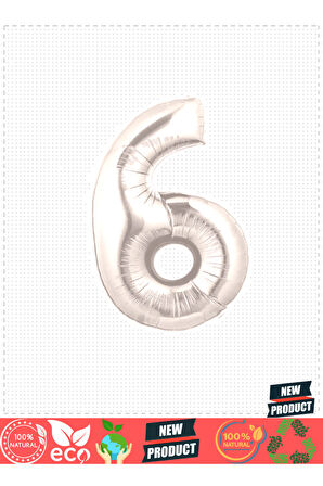 Şekilli Supershape Silver Rakam Folyo Balon 6 Numara Kız Erkek Çocuk Oyuncakları Eğitici Oyun