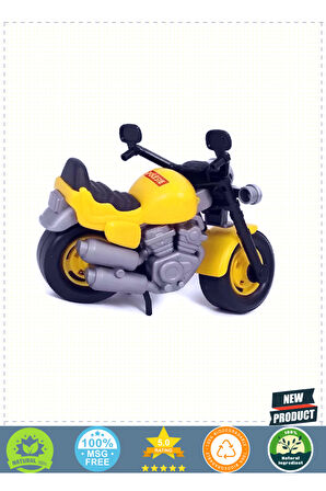 Polesie Sarı Yarış Motosikleti Bike 92281 Bebek Oyuncak Çocuk Oyuncak Erkek Oyuncak