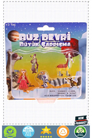 Ice Age-buz Devri 5 Büyük Çarpışma 4’lü Koleksiyon Set Model Kız Erkek Çocuk Oyuncakları Eğit