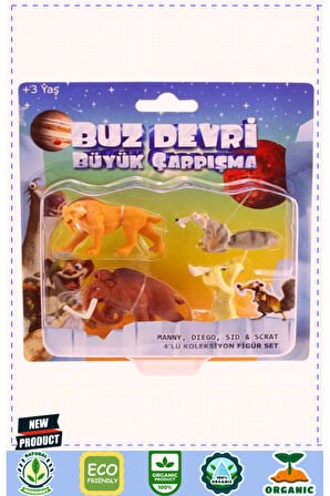 Ice Age-buz Devri 5 Büyük Çarpışma 4’lü Koleksiyon Set Model Kız Erkek Çocuk Oyuncakları Eğit