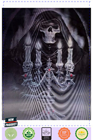 5d Elmas Boyama 3 Farklı Resim Değişenli Halloween Iskelet Tablosu 30x40cm Kız Erkek Çocuk Oy
