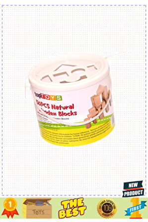 Cs-8832 Natural Ahşap Blok Seti 50 Parça -chiva Kız Erkek Çocuk Oyuncakları Eğitici Oyuncakla