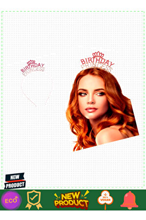 Kristal Taşlı Pembe Birthday Princess Yazılı Parti Tacı 19x11cm Kız Erkek Çocuk Oyuncakları E