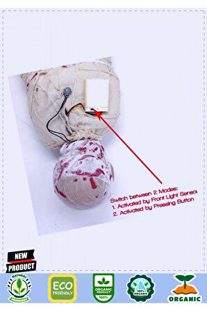 Halloween Sensörlü Işıklı Hareketli Mumya 25x75cm Kız Erkek Çocuk Oyuncakları Eğitici Oyuncak