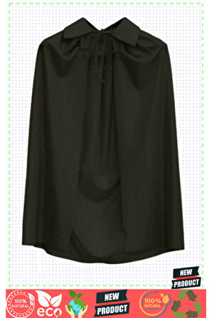 Siyah Renk Yakalı Çocuk Pelerin 90cm Kız Erkek Çocuk Oyuncakları Eğitici Oyuncaklar