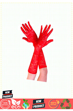 Kırmızı Renk Orta Boy Dantelli Eldiven Kız Erkek Çocuk Oyuncakları Eğitici Oyuncaklar