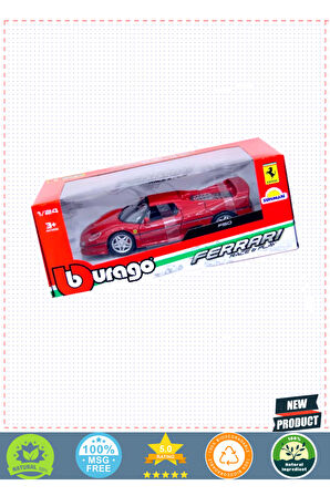 Bburagoo 1:24 Ferrari F50 Kırmızı Model Araba Kız Erkek Çocuk Oyuncakları Eğitici Oyuncaklar