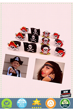 Kırmızı Renk Şapkalı Çocuk Uyumlu Plastik Korsan Yüzüğü Kız Erkek Çocuk Oyuncakları Eğitici O