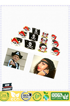 Kırmızı Renk Şapkalı Çocuk Uyumlu Plastik Korsan Yüzüğü Kız Erkek Çocuk Oyuncakları Eğitici O