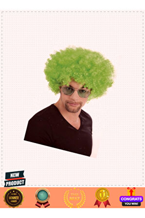 Yeşil Renk Kıvırcık Afro Bonus Peruk Kız Erkek Çocuk Oyuncakları Eğitici Oyuncaklar