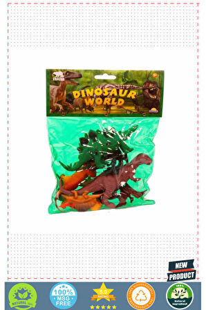 Dinozorların Dünyası Poşetli Hayvan Oyun Seti Orta Boy Kız Erkek Çocuk Oyuncakları Eğitici Oy