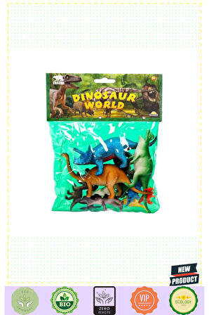 Dinozorların Dünyası Poşetli Hayvan Oyun Seti Orta Boy Kız Erkek Çocuk Oyuncakları Eğitici Oy